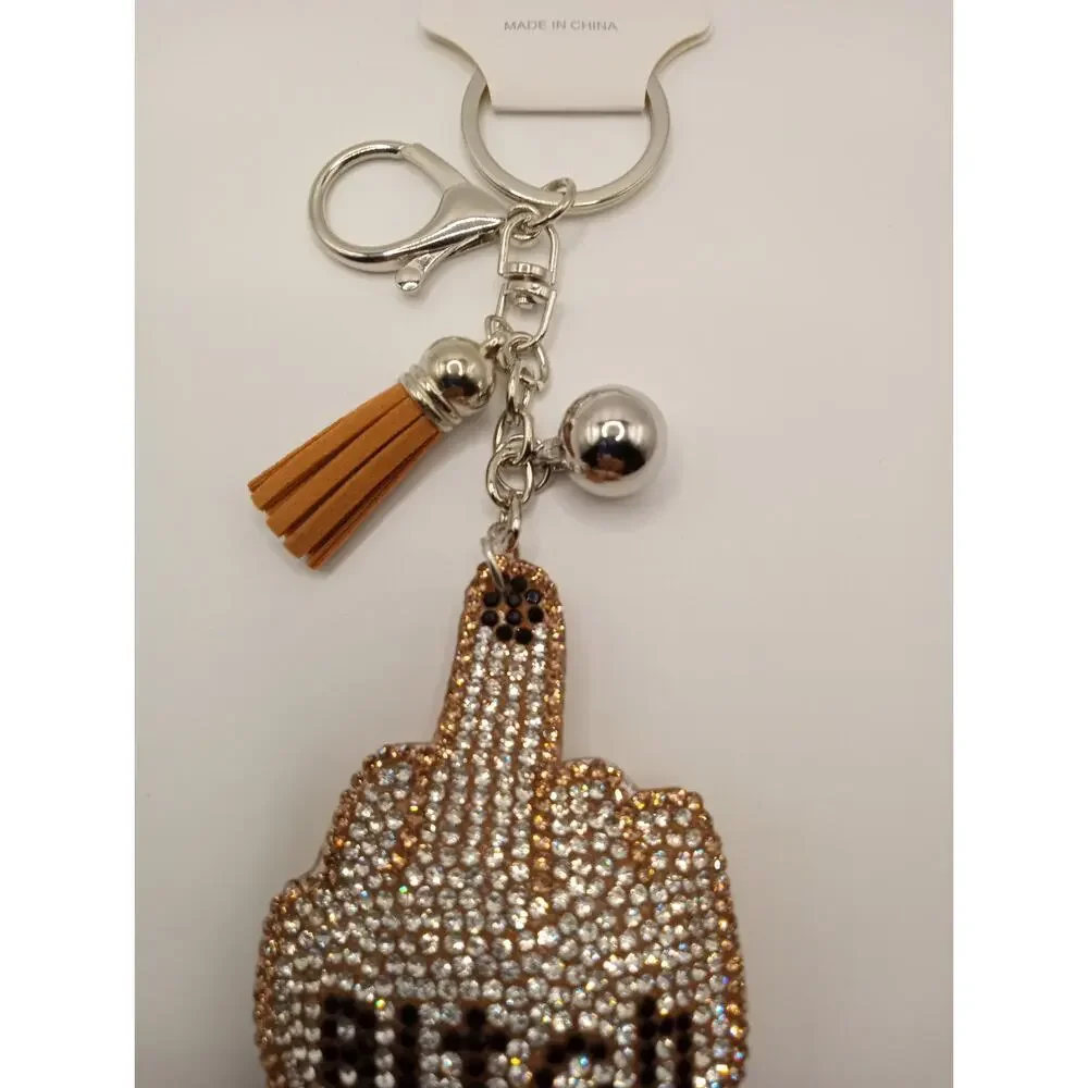 Middle Finger Keyring Keychain Purse Bag Charm 1071-81